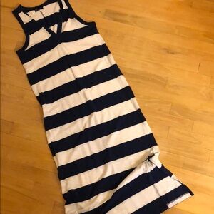 Navy and White Striped Maxi Dress